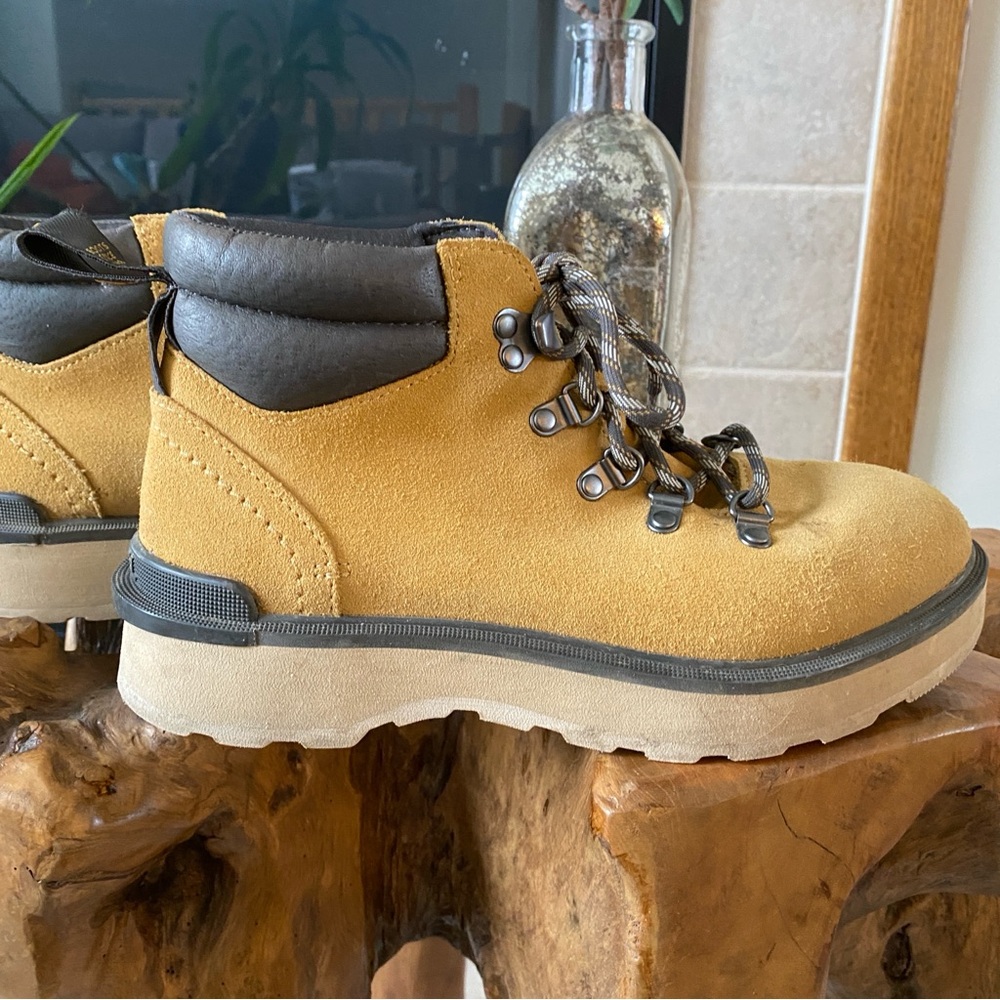 Tan and Black Hiking Boots